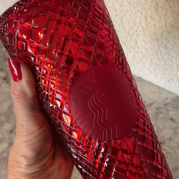 Set of 3 Starbucks Jewel Cold Cup Holiday 2021 Tumblers NEW peach, red, green - Picture 4 of 17